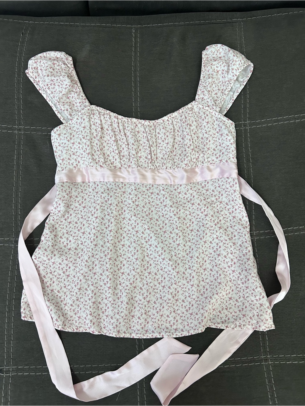Hollister White Smocked Waist Camisole
